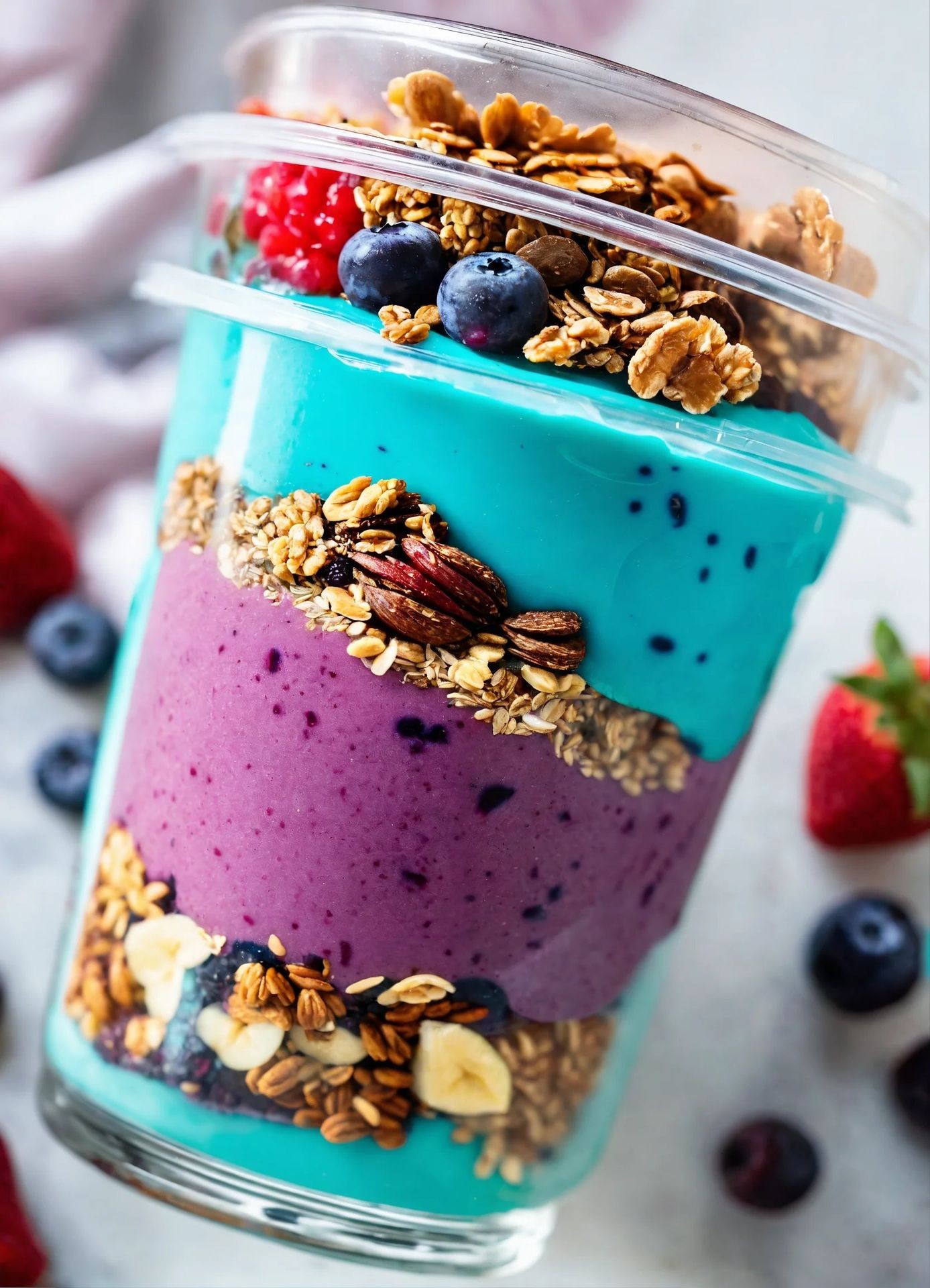 Fresh and Wholesome Smoothies and Acai, Pitaya, Green Bowls. 